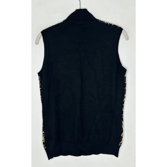 Luisa Spagnoli Animal Print 100% wool Turtleneck Tank Top size Medium - Picture 8 of 8